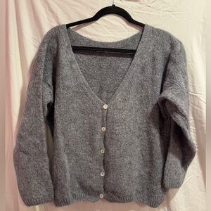 Gray Wool Sweater Cardigan